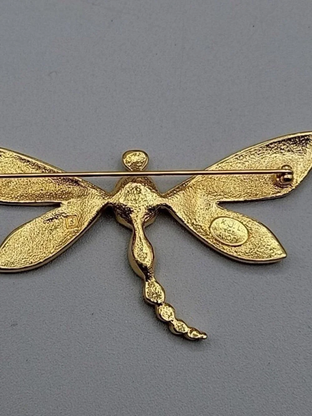 KJL Dragonfly Brooch for Avon Enamel Rhinestone Brooch Signed Kenneth Jay Lane